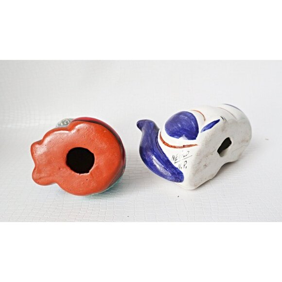 3 Vintage Tonala Cat Figurines Bank Folk Art Mexican Pottery Hand Painted - Picture 10 of 10